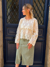 Charger l'image dans la galerie, Pull à crochet Beige Oscar
