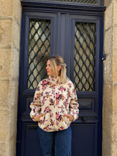 Charger l'image dans la galerie, Veste Polaire Beige Marceau – Col Montant Motif Fleuri |
