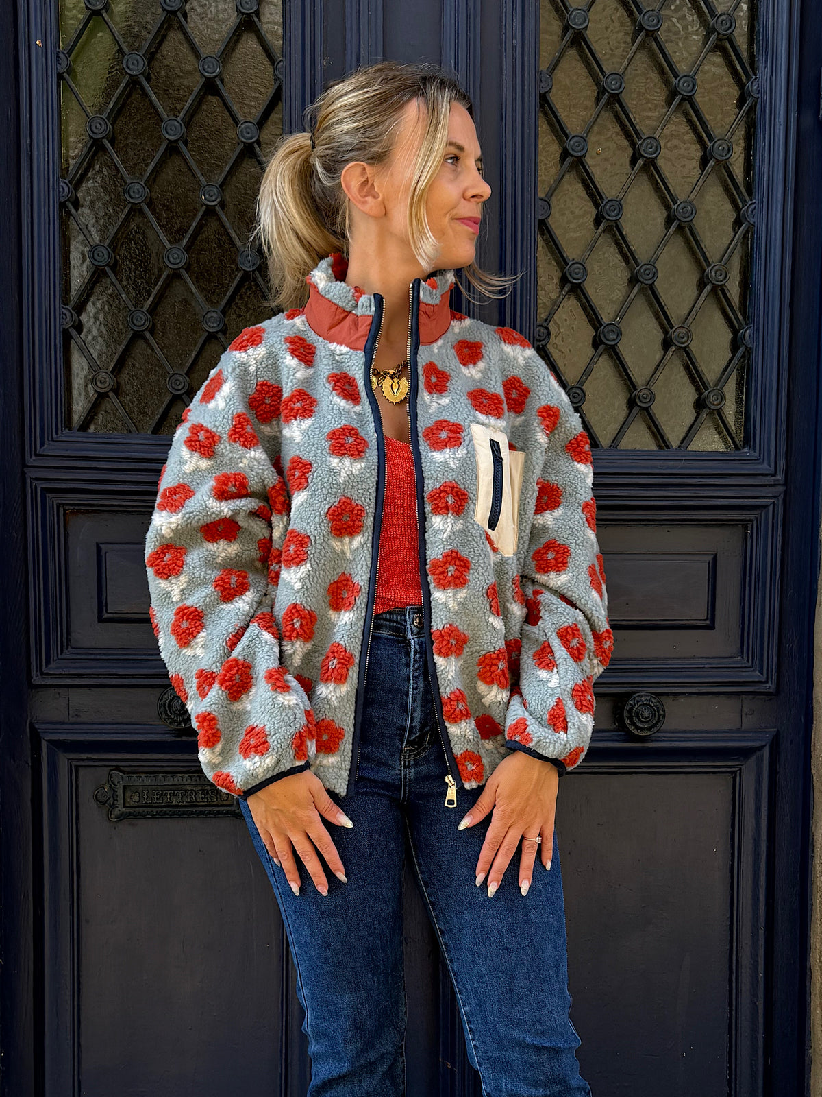 Veste polaire Marina imprimé fleurs