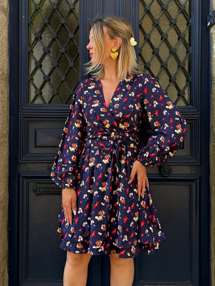 Robe courte Fleuri marine Zazou