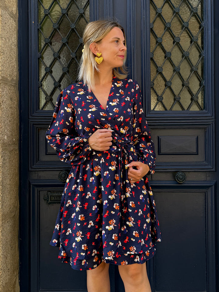 Robe courte Fleuri marine Zazou