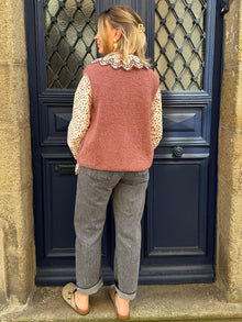 Veste sans manches vieux rose Azia