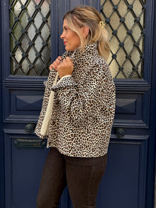Veste denim léopard