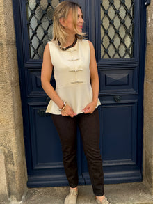 Top en maille ecru Lio