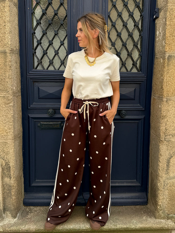 Pantalon à pois Chocolat Rosalia