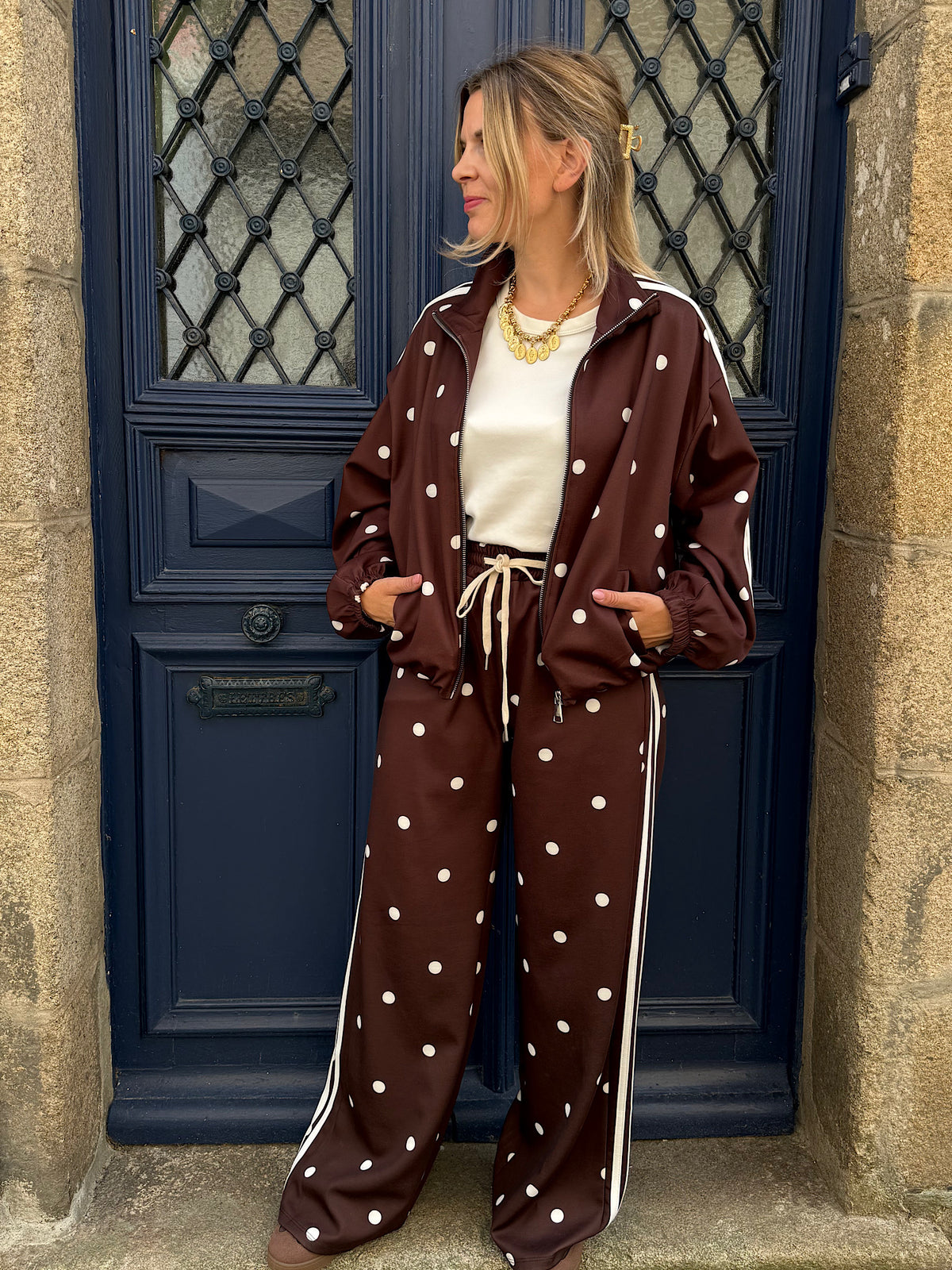 Pantalon à pois Chocolat Rosalia