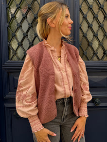 Blouse rose poudré Maileen