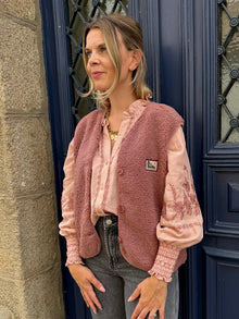 Blouse rose poudré Maileen