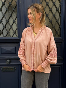 Blouse rose poudré Maileen