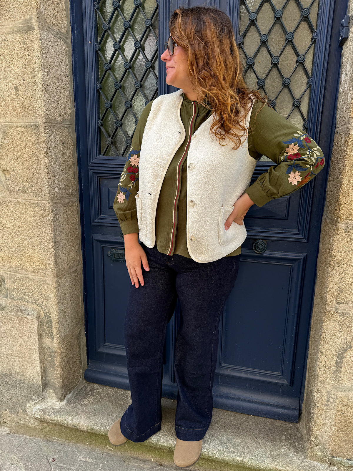 Veste Sans Manches Felipa – Bouclette Ecrue Bohème Chic