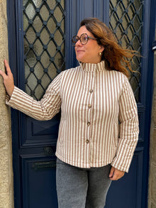 Veste rayée beige curvy Dany