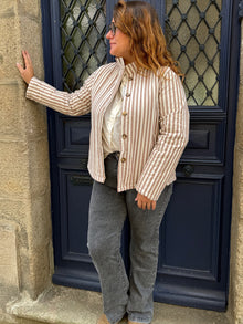 Veste rayée beige curvy Dany