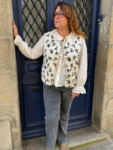 Blouse écrue col Claudine curvy Marie