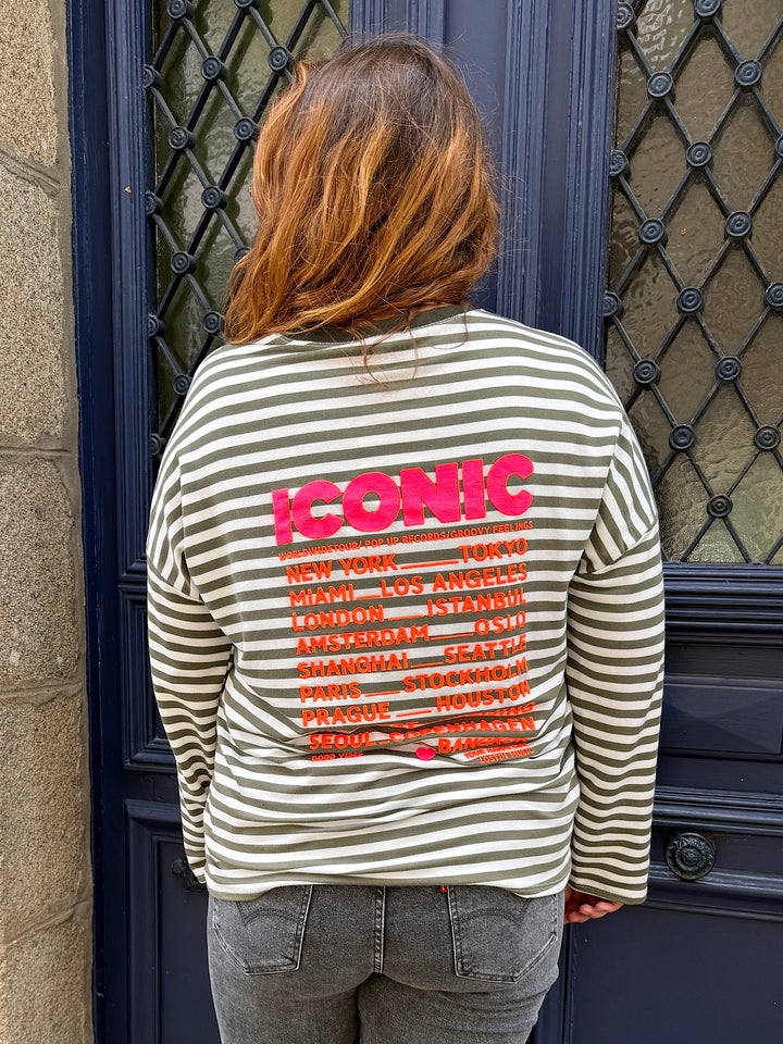 Tshirt rayure iconic kaki curvy
