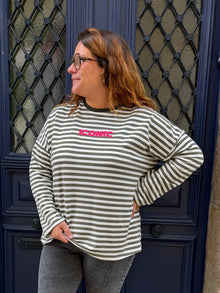 Tshirt rayure iconic kaki curvy