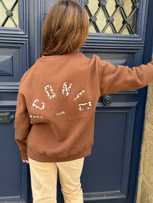 Sweat iconic léopard chocolat ado