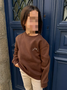 Sweat iconic léopard chocolat ado