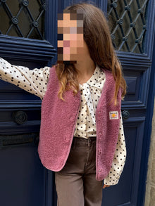 Gilet sans manches prune ado