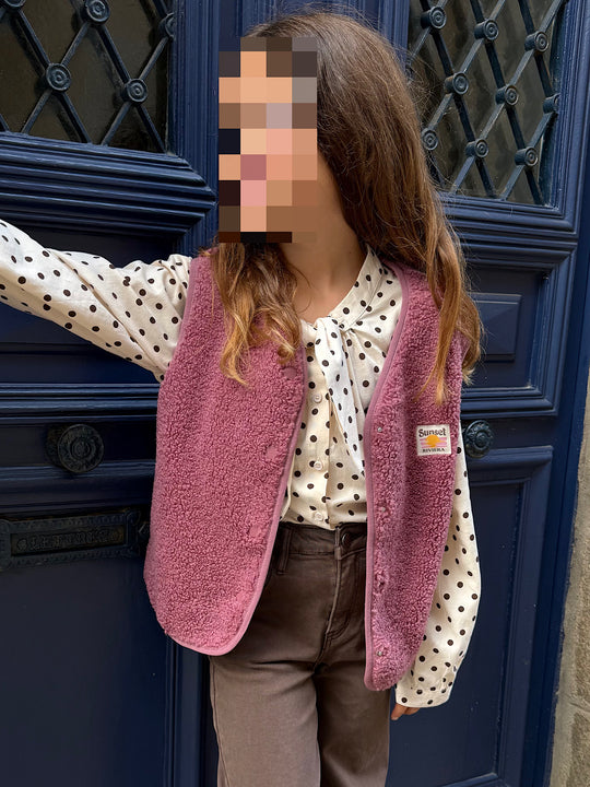 Gilet sans manches prune ado