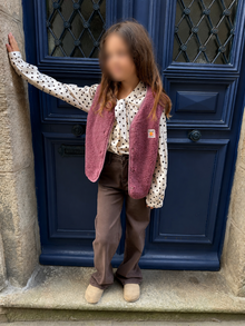 Gilet sans manches prune ado