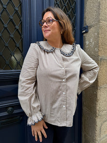 Chemise Col Claudine à Carreaux Lyaea Curvy