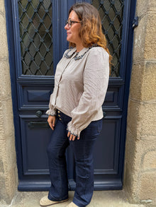 Chemise Col Claudine à Carreaux Lyaea Curvy
