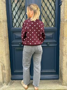 Gilet prune à pois Zénia