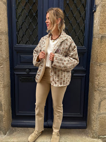 Veste Réversible  Naim – Imprimé Floral & Polaire Sherpa