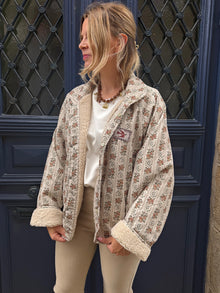 Veste Réversible  Naim – Imprimé Floral & Polaire Sherpa