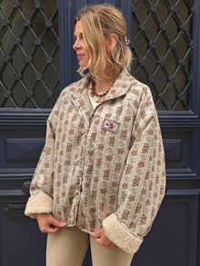 Veste Réversible  Naim – Imprimé Floral & Polaire Sherpa