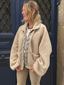 Veste Réversible  Naim – Imprimé Floral & Polaire Sherpa