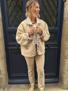 Veste Réversible  Naim – Imprimé Floral & Polaire Sherpa