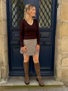 Jupe-Short Portefeuille Mad – Pied-de-Poule Bohème Chic