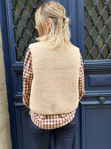 Gilet beige bouclette Billie