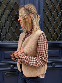 Gilet beige bouclette Billie