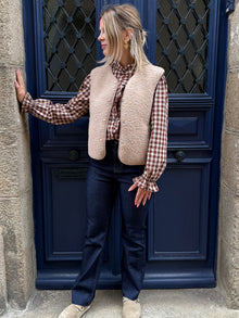 Gilet beige bouclette Billie