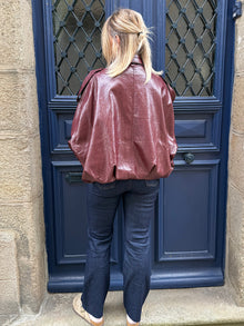 Veste en similicuir bordeaux Violette