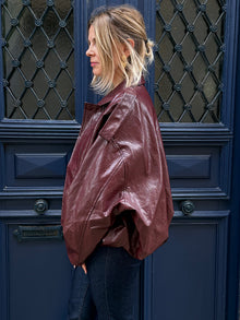 Veste en similicuir bordeaux Violette