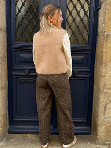 Pantalon choco à pois Sienna