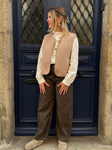 Pantalon choco à pois Sienna