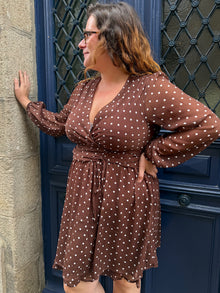 Robe marron à pois Chloé