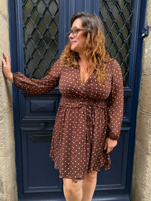Robe marron à pois Chloé