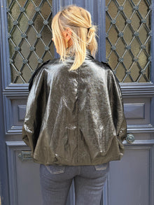 Veste en similicuir noire Violette