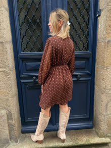 Robe marron à pois Chloé