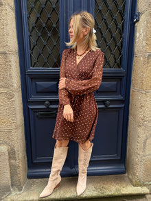 Robe marron à pois Chloé