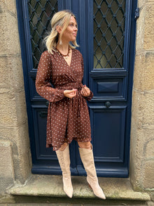 Robe marron à pois Chloé