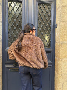 Veste fourrure reversible chocolat Escobar