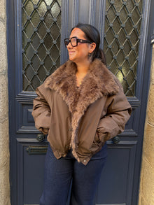 Veste fourrure reversible chocolat Escobar