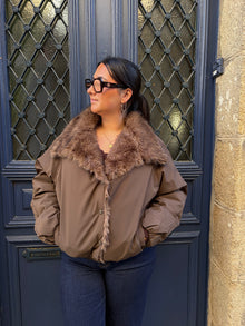 Veste fourrure reversible chocolat Escobar