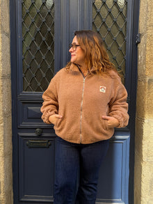 Veste polaire bouclée beige Ted